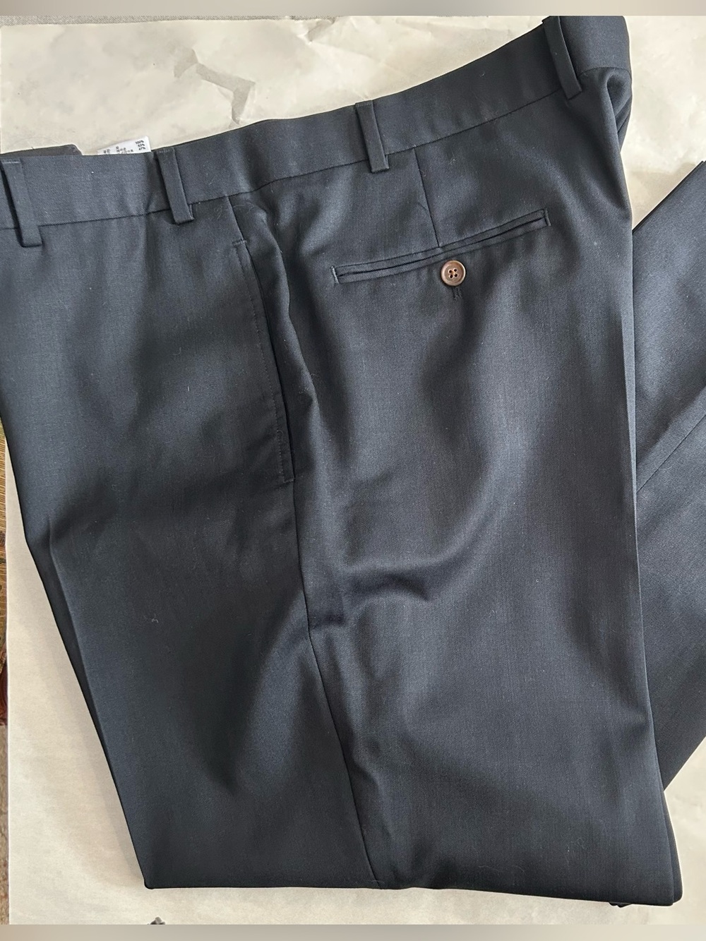 Brooks Brothers Madison Dress Pants Mens 42x30 Navy 100% Wool Classic Timeless